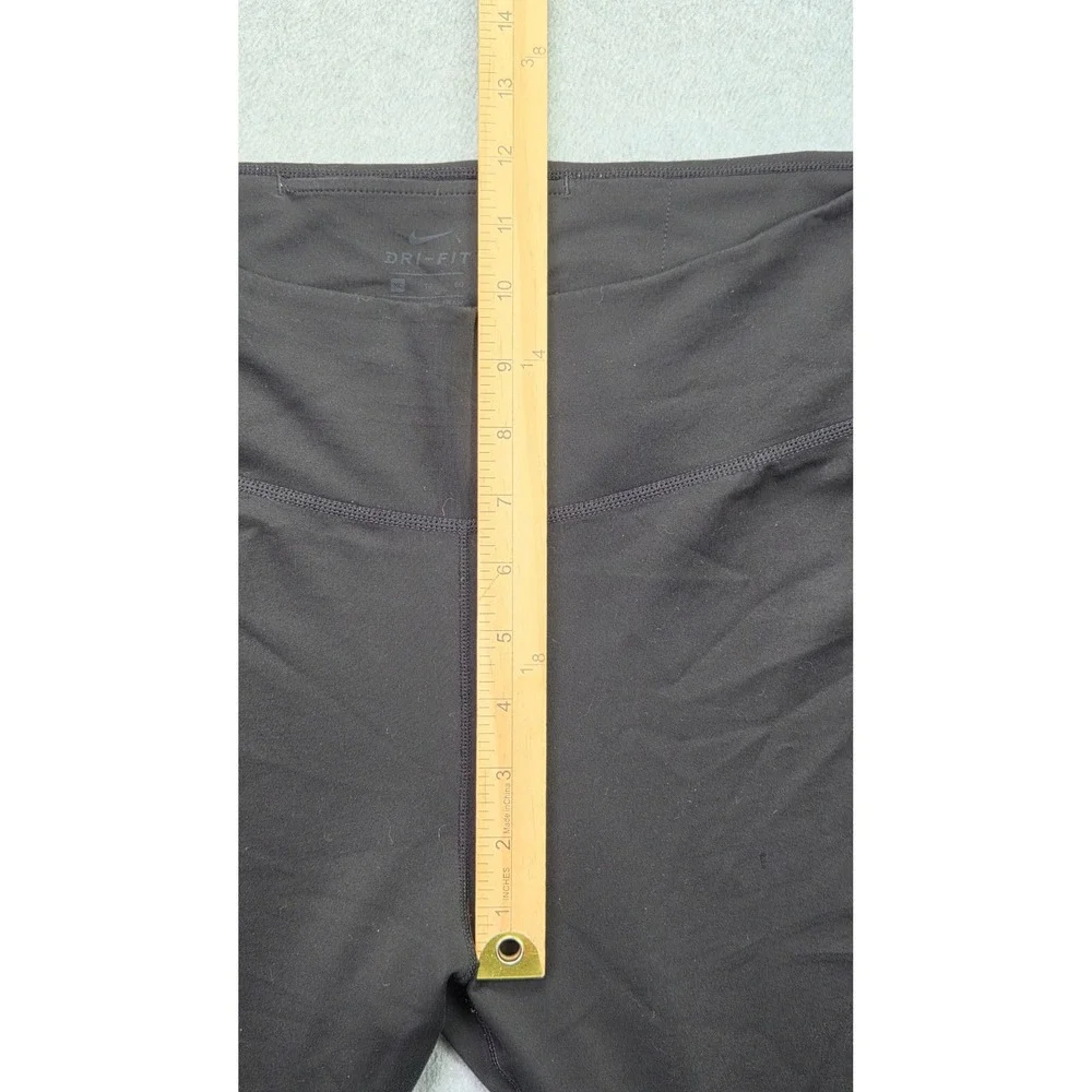 Nike Dri-FIT Women XL Black Mesh Panel‎ Athletic Cropped Leggings Yoga Pocket